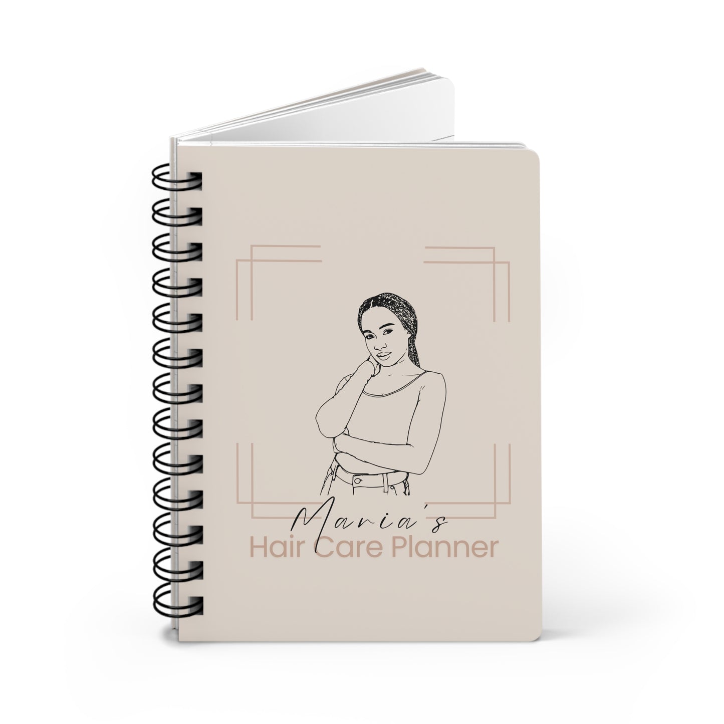 Custom Spiral Bound Journal — Add Your Name & Art‑Line Portrait